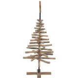 vidaXL Božično drevo z stojalom Rjava 120 cm Trdna tikovina | Shoptok.si