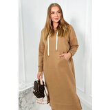 Kesi Long Camel Hooded Dress | Shoptok.si