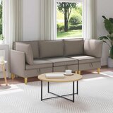  Set namještaja za dnevni boravak 3 pcs Sivosmeđa Tkanina | shoptok.hr