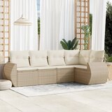  5-dijelni set vrtnih sofa s jastucima poliratan smeđi | shoptok.hr