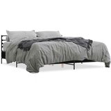  Okvir za krevet crni 200 x 200 cm konstruirano drvo i metal | shoptok.hr