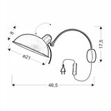 Candellux nora zidna lampa 1X40W E14 crna | ePonuda.com