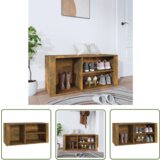The Living Store Omarica za čevlje dimljeni hrast 100x35x45 cm inženirski les - Omarica Za Čevlje, (21744592) | Shoptok.si