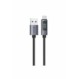 Swissten kabel LED indikator, USB/USB-C 1,5 m, 60W, tekstilni crni | shoptok.hr