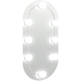  Ogledalo s LED svjetlima 40 x 20 cm stakleno ovalno | Eponuda.com