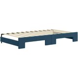  Dnevni krevet na razvlačenje plavi 100 x 200 cm baršunasti | shoptok.hr