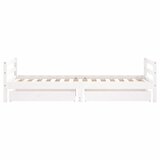  Okvir za dječji krevet s ladicama bijeli 90x190 cm od borovine | shoptok.hr