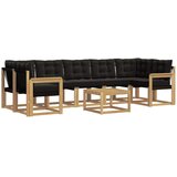 vidaXL Zunanja garnitura za sedenje z blazino 8 pcs Bela in črna, (5000282505) | Shoptok.si