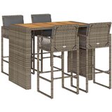  5-dijelni vrtni barski set s jastucima sivi poliratana bagrem | shoptok.hr