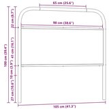 vidaXL Uzglavlje boja hrasta sonome 100 cm čelik i konstruirano drvo | shoptok.hr