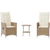  3-dijelni bistro set s jastucima bež od poliratana | shoptok.hr