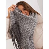 Fashion Hunters Grey and white women's scarf with patterns Cene