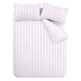 Bela/rožnata podaljšana posteljnina za zakonsko posteljo 230x220 cm Stripe Tease –