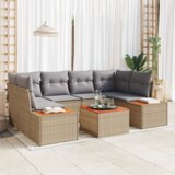 vidaXL 6-dijelni vrtni set kauča s jastučićima bež poli ratan akacije | shoptok.hr