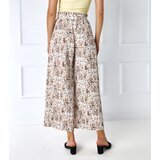 Gemre White-beige women's wide pleated pants Latifa Cene