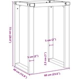  Noge za blagovaonski stol O-oblika 60x40x73 cm čelik | shoptok.hr