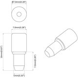  Polica Peg 12 pcs srebrna 7 x 16 mm elezo, (5000307010) | Shoptok.si