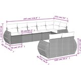  8-dijelni set vrtnih sofa od poliratana s jastucima sivi | shoptok.hr