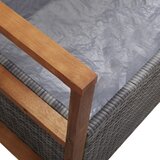  Klupa za pohranu 115 cm od poliratana i bagremovog drva siva | Eponuda.com