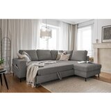 Miuform Siva raztegljiva kotna sedežna garnitura iz rebrastega žameta (desni kot) Lofty Lilly – | Shoptok.si