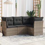 vidaXL 4-dijelni set vrtnih sofa od poliratana s jastucima sivi Cijene