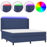  box spring s madracem LED plavi 160x200 cm od tkanine | shoptok.hr