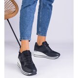 Gemre Eralda women's black sneakers adorned with a metallic insert | shoptok.hr