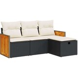 vidaXL 4-dijelni set vrtnih sofa od poliratana s jastucima crni | shoptok.hr