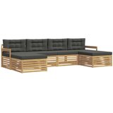  Set vanjskih sofa 6 kom. Bijela i antracit Čvrsto drvo akacije | shoptok.hr