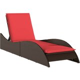  Ležaljka za sunčanje s jastukom smeđa 60x205x73 cm poli ratan | Eponuda.com