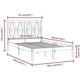  Okvir za krevet od masivne borovine 135 x 190 cm 4FT6 bračni | shoptok.hr