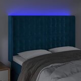  LED uzglavlje tamnoplavo 147x16x118/128 cm baršunasto | shoptok.hr