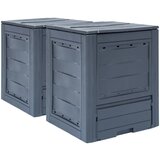 vidaXL Vrtni kompostnik 2 kosa sive barve 60x60x73 cm 520 L Cene