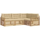 vidaXL Zunanja garnitura za sedenje 5 pcs Bela in bež Poliester, (5000280738) | Shoptok.si