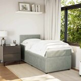 Box spring krevet s madracem svjetlosivi 80 x 200 cm baršunasti | shoptok.hr
