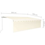 vidaXL Ročno zložljiva tenda s senčilom 5x3 m krem | Shoptok.si