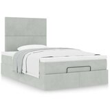vidaXL Otomanski posteljni okvir z vzmetnicami siv 120x200cm žamet | Shoptok.si