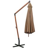  Viseč senčnik z drogom taupe 3,5x2,9 m trden les jelke | Shoptok.si