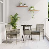 vidaXL 3-delni vrtni jedilni set siva polirattan | Shoptok.si