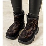 Gemre Black and Gold Women's Snow Boots Crescent | shoptok.hr