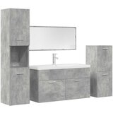 vidaXL 5-dijelni set kupaonskog namještaja siva boja betona drveni | shoptok.hr