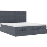 vidaXL Otomanski posteljni okvir z vzmetnicami siv 160x200 cm žamet, (21610483) | Shoptok.si