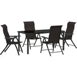 vidaXL 5-dijelni set vrtnih stolica Crni poli ratan | shoptok.hr