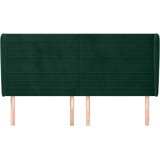  Uzglavlje s ušima tamnozeleno 163x23x118/128 cm baršunasto | shoptok.hr