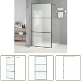 The Living Store Pregrada za tuš črna 100x195 cm motno ESG steklo - Tuš Stena, (21745284) Cene