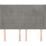  Uzglavlje s ušima svjetlosivo 147x16x118/128 cm baršunasto | shoptok.hr