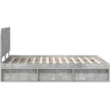  Krevetna konstrukcija Beton 140 x 200 cm Čvrsto borovo drvo | shoptok.hr