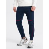 Ombre Men's sweatpants with contrast stitching - navy blue | Shoptok.si