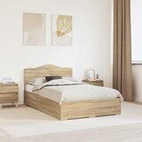  Krevetna konstrukcija s ladicama Sonoma hrast 135 x 190 cm | shoptok.hr