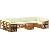 vidaXL Zunanja garnitura za sedenje z blazino 8 pcs Naravna in smetana, (5000270437) | Shoptok.si